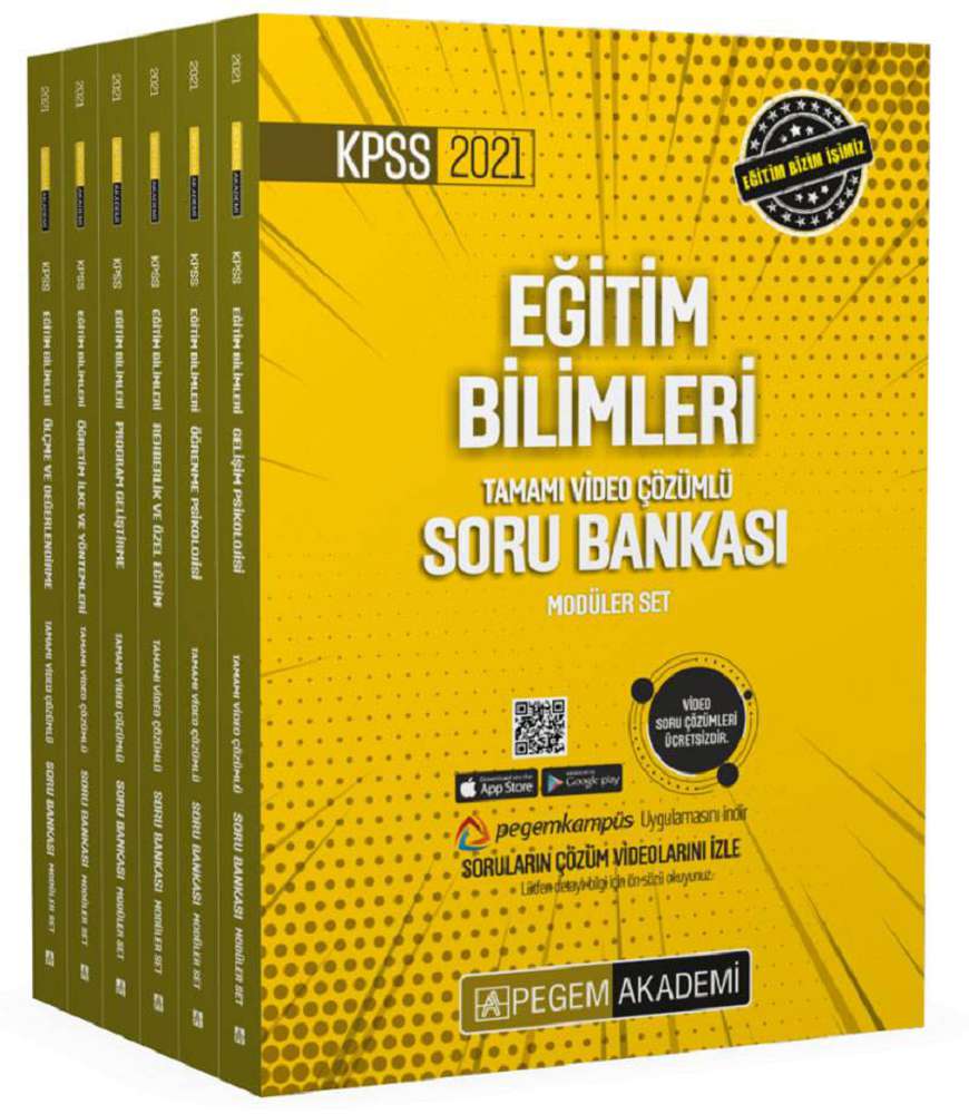 2022 KPSS Eğitim Bilimleri Tamamı Video Çözümlü Soru Bankası Modüler Seti - 6 Kitap