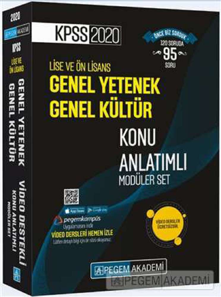 2020 KPSS Lise ve Önlisans Genel Yetenek Genel Kültür Video Destekli Konu Anlatımlı Modüler Set